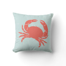 Nautisch kussen met Krabblauw