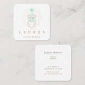 nautisch kustgoud turquoise Visitekaartje (Voorkant / Achterkant)