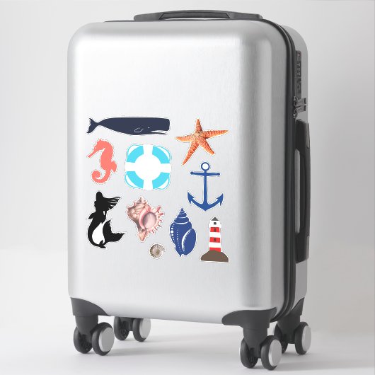 nautisch kustmotief sticker (Koffer)