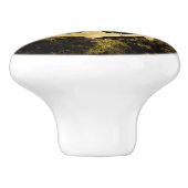 Nautisch kuststrand zwart marmer gouden anker keramische knop (Zijkant)