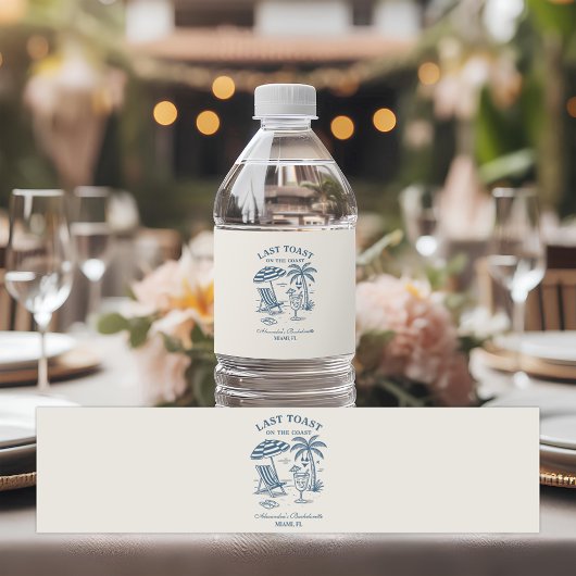 Nautisch Laatste Toast Bachelorette Weekend Waterfles Etiket