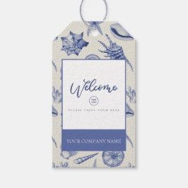 Nautisch Label met standaard blauw naadloos cadeau Cadeaulabel