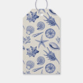 Nautisch Label met standaard blauw naadloos cadeau Cadeaulabel (Achterkant)