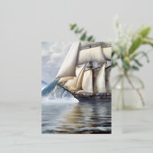 Nautisch landschap folie feestdagen briefkaart (Staand Voorkant)