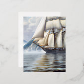 Nautisch landschap folie feestdagen briefkaart (Voorkant / Achterkant)