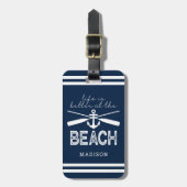 Nautisch leven is beter op het strand Naam Bagagelabel (Voorkant verticaal)