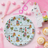 Nautisch lichtblauw patroonjongen baby shower part papieren bordje (Feest)