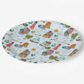 Nautisch lichtblauw patroonjongen baby shower part papieren bordje (Gekanteld)