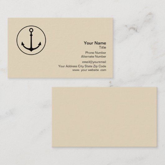 Nautisch Logo-ontwerp Visitekaartje (Voorkant / Achterkant)