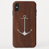 Nautisch mahogany Anchor Steel Case-Mate iPhone Case (Achterkant)