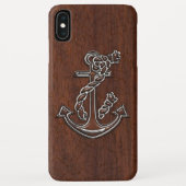 Nautisch mahogany Anchor Steel Case-Mate iPhone Case (Achterkant)