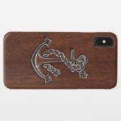 Nautisch mahogany Anchor Steel Case-Mate iPhone Case (Achterkant (horizontaal))