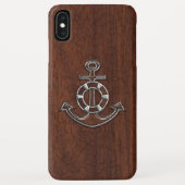 Nautisch mahogany Anchor Steel Case-Mate iPhone Case (Achterkant)