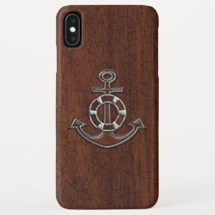 Nautisch mahogany Anchor Steel iPhone XS Max Hoesje