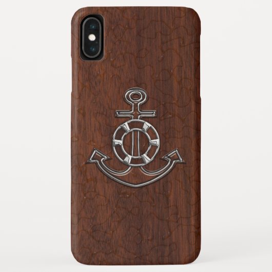 Nautisch mahogany Anchor Steel Case-Mate iPhone Case (Achterkant)