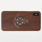 Nautisch mahogany Anchor Steel Case-Mate iPhone Case (Achterkant (horizontaal))