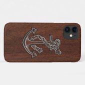 Nautisch mahogany Anchor Steel Case-Mate iPhone Case (Achterkant (horizontaal))