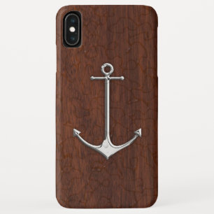 Nautisch mahogany Anchor Steel iPhone XS Max Hoesje