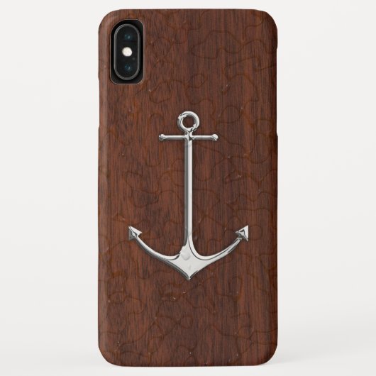 Nautisch mahogany Anchor Steel Case-Mate iPhone Case (Achterkant)