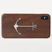 Nautisch mahogany Anchor Steel Case-Mate iPhone Case (Achterkant (horizontaal))