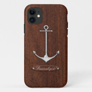 Nautisch mahogany Anchor Steel Case-Mate iPhone Case