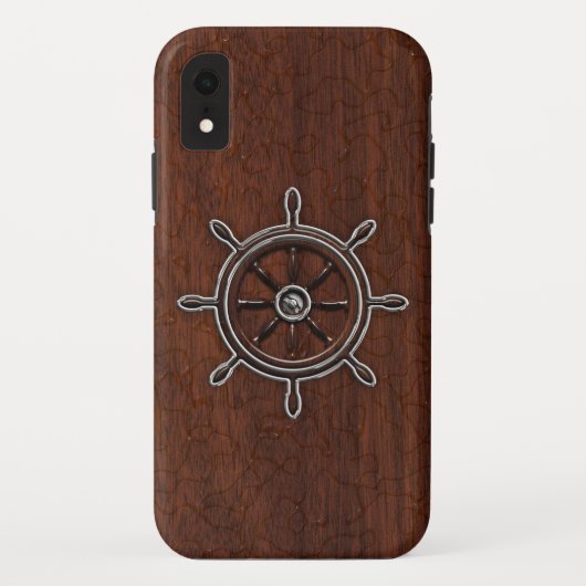 Nautisch mahogany Anchor Steel Case-Mate iPhone Case (Achterkant)