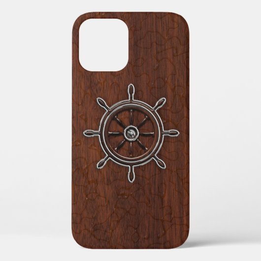 Nautisch mahogany Anchor Steel Case-Mate iPhone Case (Achterkant)