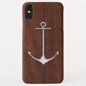 Nautisch mahogany Anchor Steel Case-Mate iPhone Case (Achterkant)