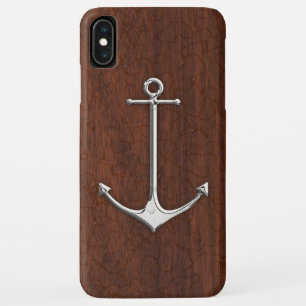 Nautisch mahogany Anchor Steel iPhone XS Max Hoesje