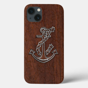 Nautisch mahogany Anchor Steel Case-Mate iPhone Case