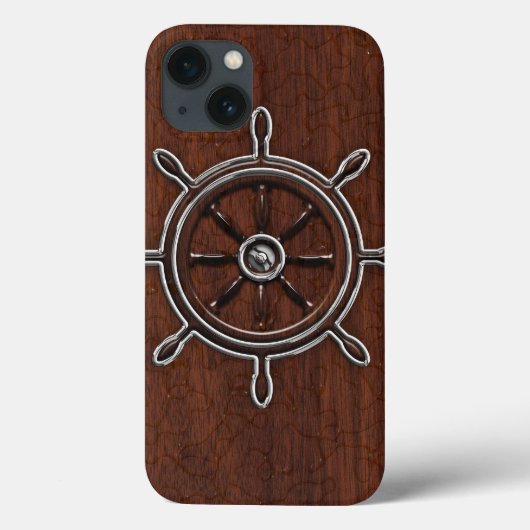 Nautisch mahogany Anchor Steel Case-Mate iPhone Case (Achterkant)
