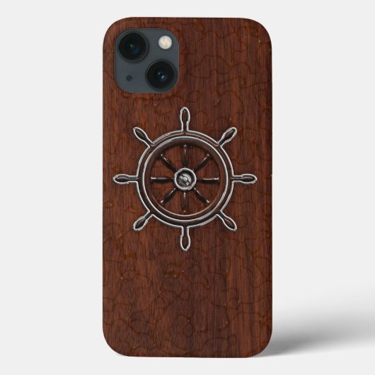 Nautisch mahogany Anchor Steel Case-Mate iPhone Case (Achterkant)