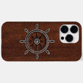Nautisch mahogany Anchor Steel Case-Mate iPhone Case (Achterkant (horizontaal))