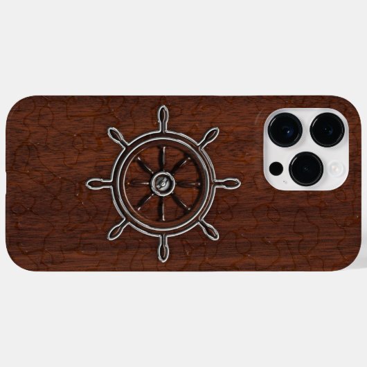 Nautisch mahogany Anchor Steel Case-Mate iPhone Case (Achterkant (horizontaal))