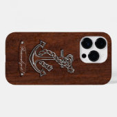 Nautisch mahogany Anchor Steel Case-Mate iPhone Case (Achterkant (horizontaal))