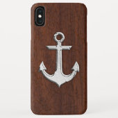Nautisch mahogany Anchor Steel Case-Mate iPhone Case (Achterkant)