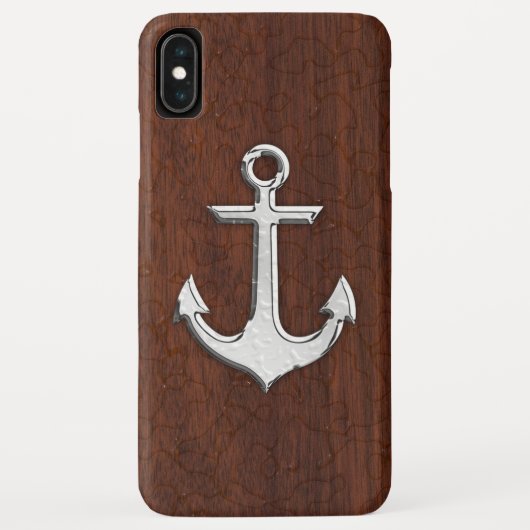 Nautisch mahogany Anchor Steel Case-Mate iPhone Case (Achterkant)