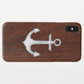 Nautisch mahogany Anchor Steel Case-Mate iPhone Case (Achterkant (horizontaal))