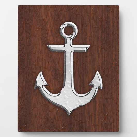 Nautisch mahogany Anchor Steel Fotoplaat (Voorkant)