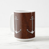 Nautisch mahogany Anchor Steel Koffiemok (Voorkant links)
