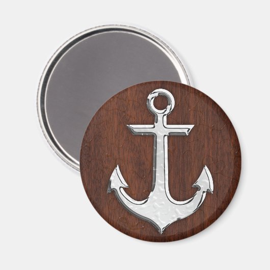 Nautisch mahogany Anchor Steel Magneet (Voorkant / Achterkant)