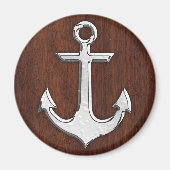 Nautisch mahogany Anchor Steel Magneet (Voorkant)
