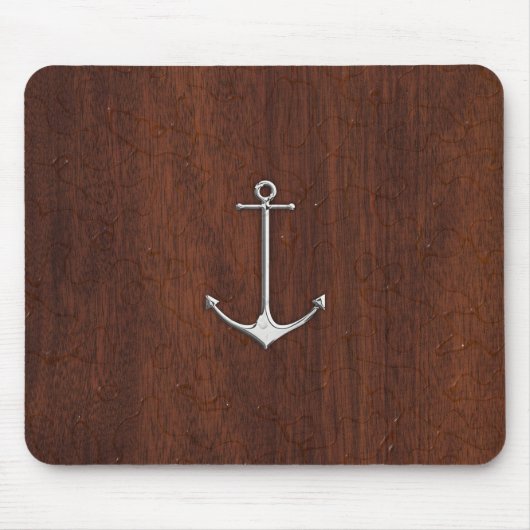 Nautisch mahogany Anchor Steel Muismat (Voorkant)