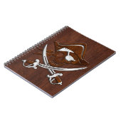 Nautisch mahogany Pirate Skull Steel Notitieboek (Linkerzijde)