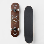 Nautisch mahogany Pirate Skull Steel Persoonlijk Skateboard (Voorkant)
