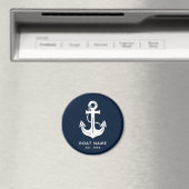 Nautisch marineblauw aangepaste bootnaam magneet (Insitu (Vaatwasser))