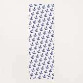 Nautisch  marineblauw ankerpatroon yogamat (Voorkant)