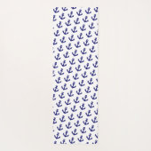 Nautisch  marineblauw ankerpatroon yogamat (Achterkant)