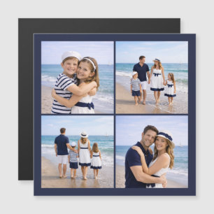 Nautisch marineblauwe gepersonaliseerde gezinsfoto