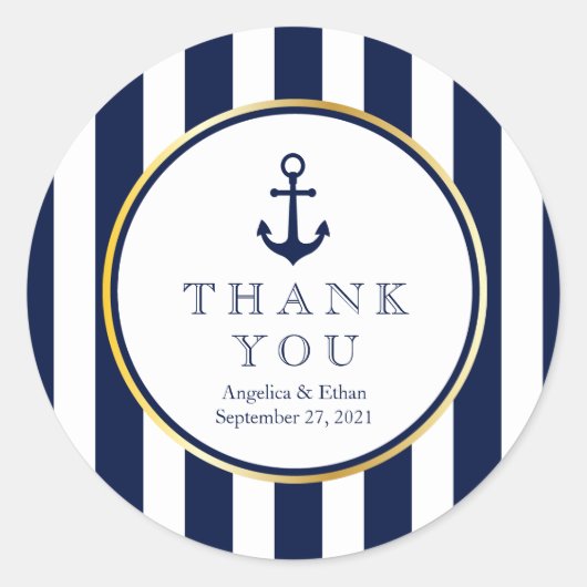 Nautisch, marineslag bedankt jullie tikkers ronde sticker (Voorkant)